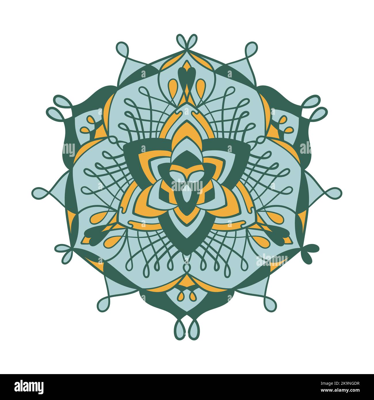 Mandala pattern. Round ornamental decorative background. Stock Vector