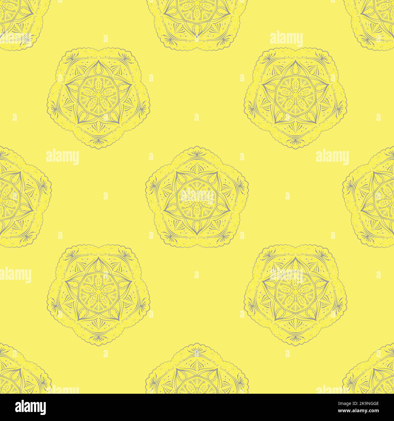 Seamless abstract background with lacy mandalas Stock Vector