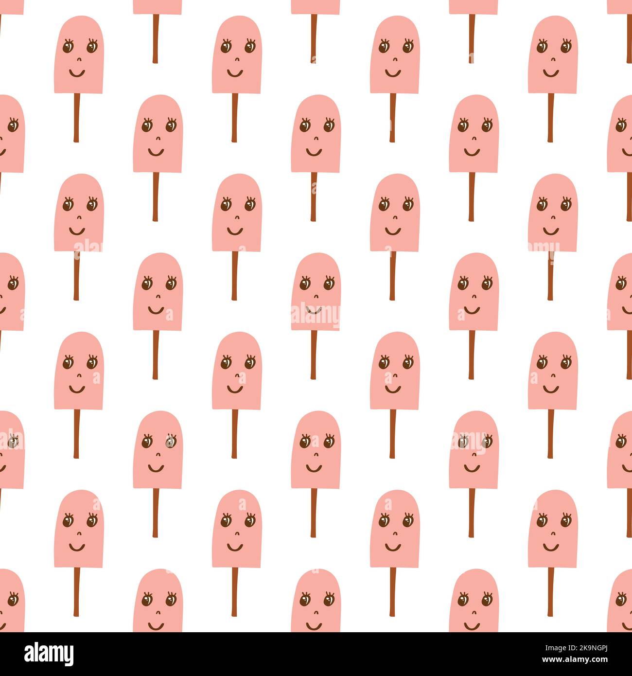 Seamless pattern with ice cream in cartoon style. Decorative texture ...