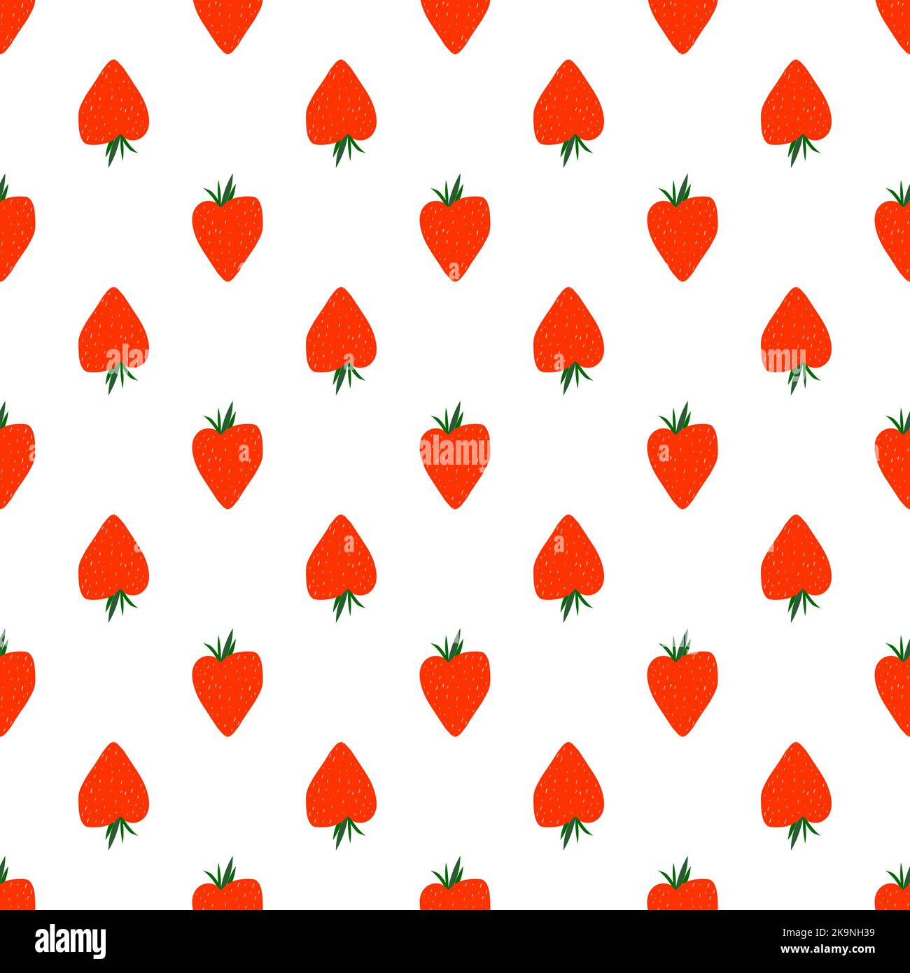 Seamless vector decorative pattern with red strawberries. Stock Vector