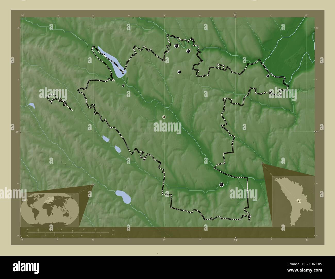 Chisinau, city of Moldova. Elevation map colored in wiki style with lakes  and rivers. Locations of major cities of the region. Corner auxiliary  locati Stock Photo - Alamy