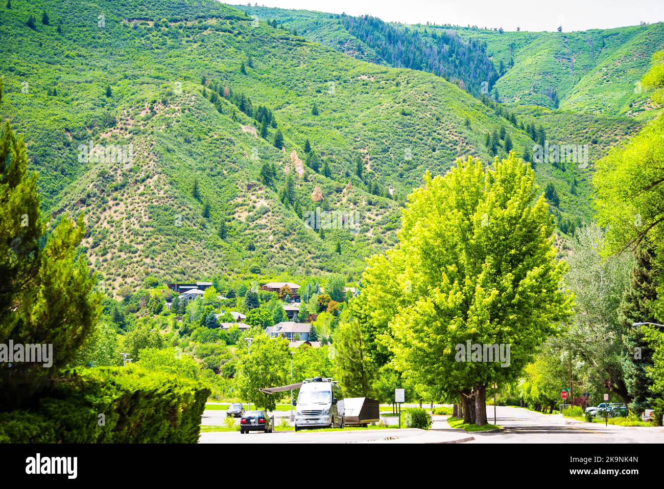 Glenwood Springs, Colorado residential street road in Colorado with