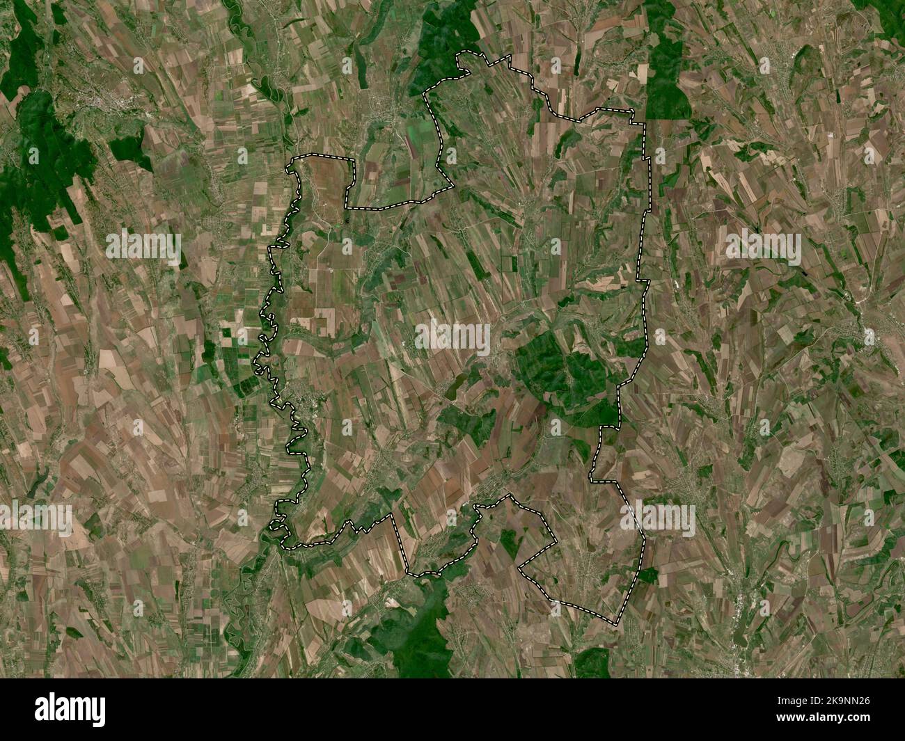 Leova, district of Moldova. Low resolution satellite map Stock Photo