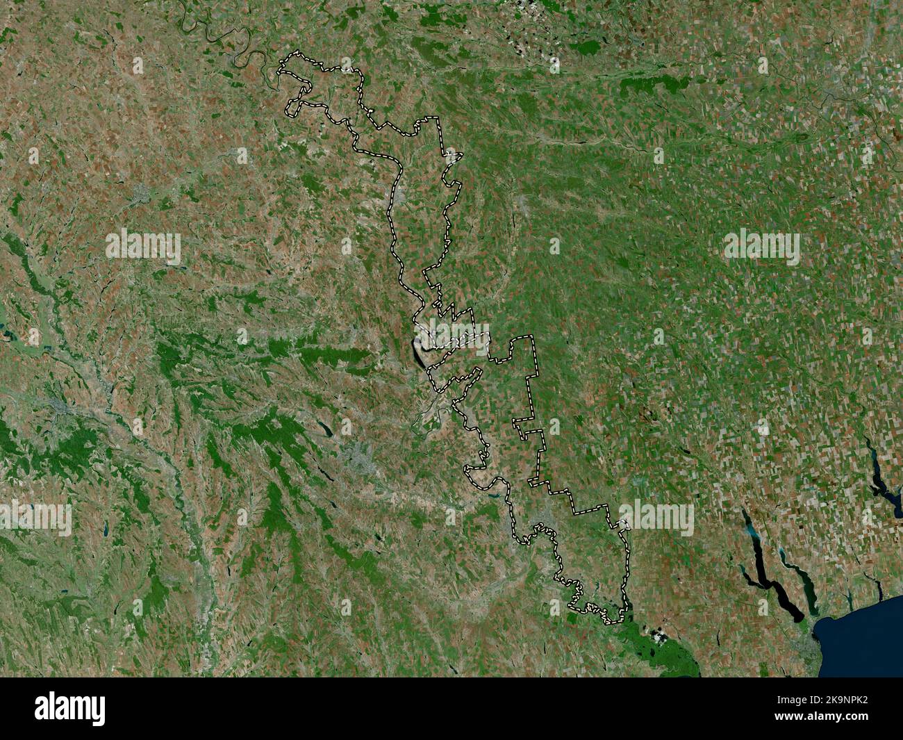 Transnistria, territorial unit of Moldova. High resolution satellite map Stock Photo