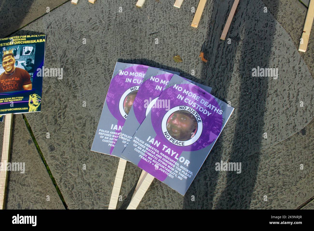 protest against deaths in police custody in britain 29th october 2022 Stock Photo