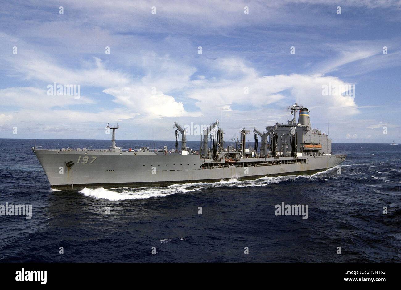 The Mititary Sealift Command Ship USNS Pecos (T-AO 197) USNS Pecos (T-AO-197) is a Henry J. Kaiser-class underway replenishment oiler Stock Photo