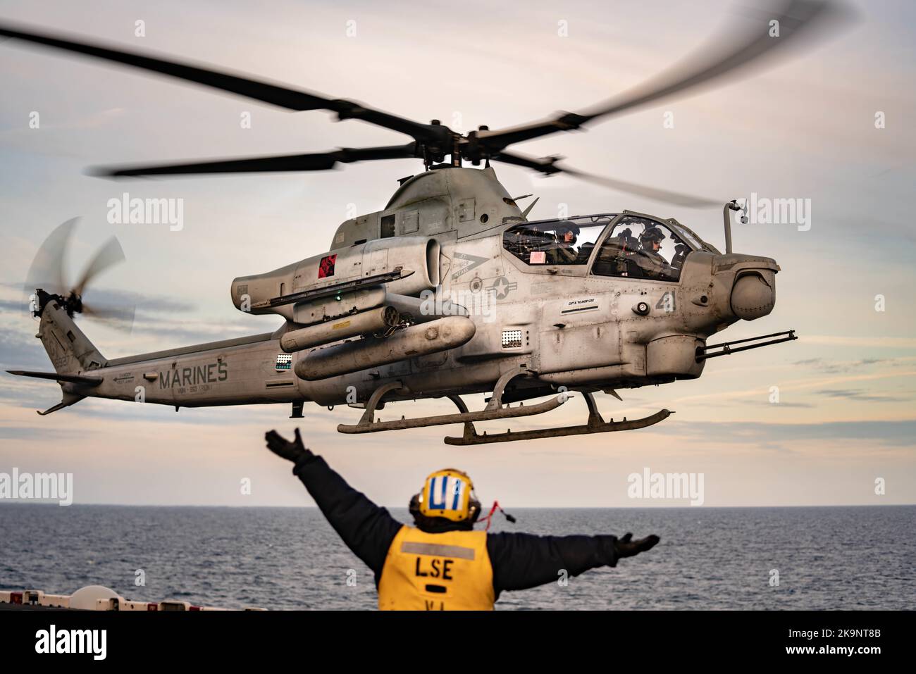 Bell AH-1Z Viper is a twin-engine attack helicopter Stock Photo