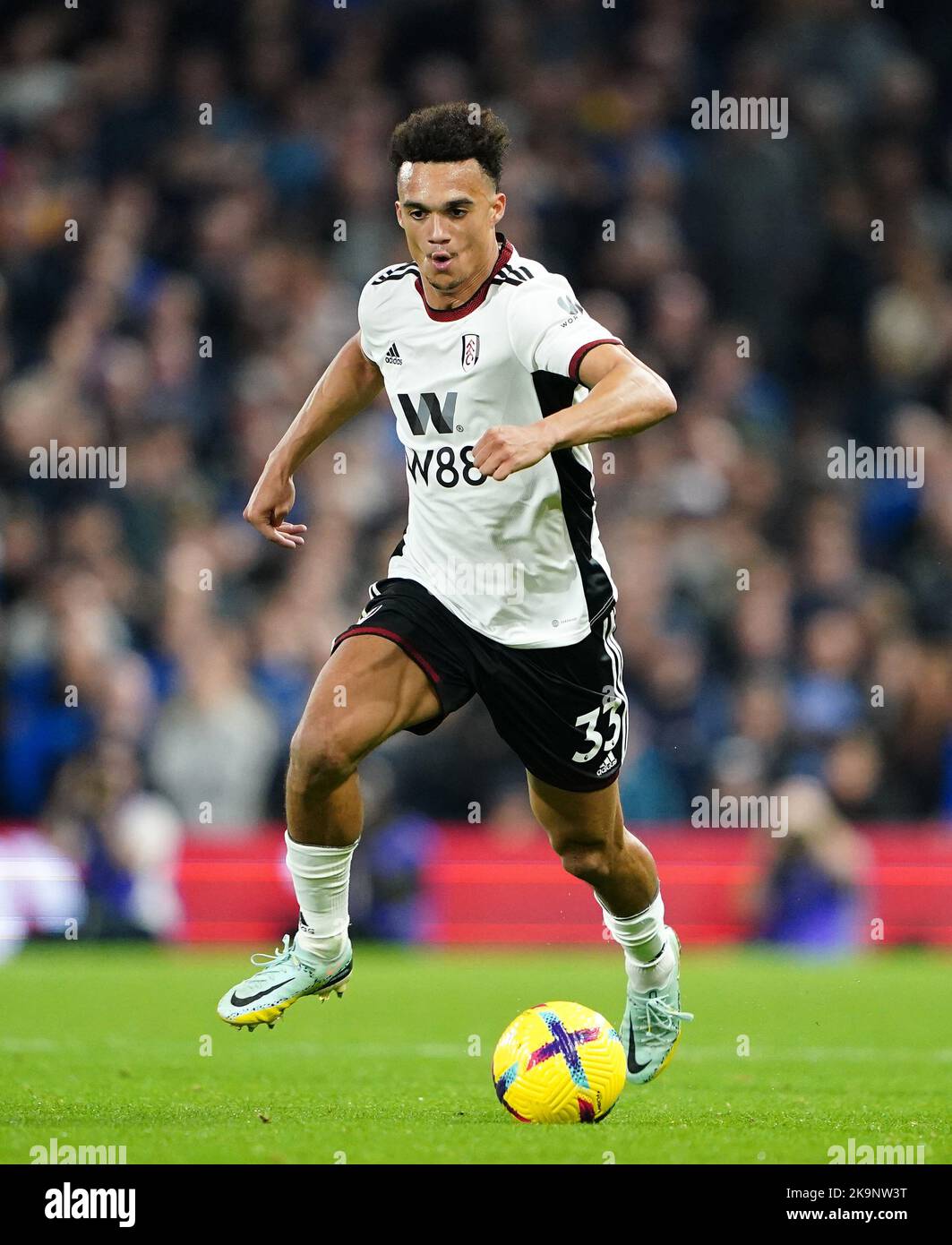 Antonee Robinson of Fulham FC battles for possession against News Photo  - Getty Images