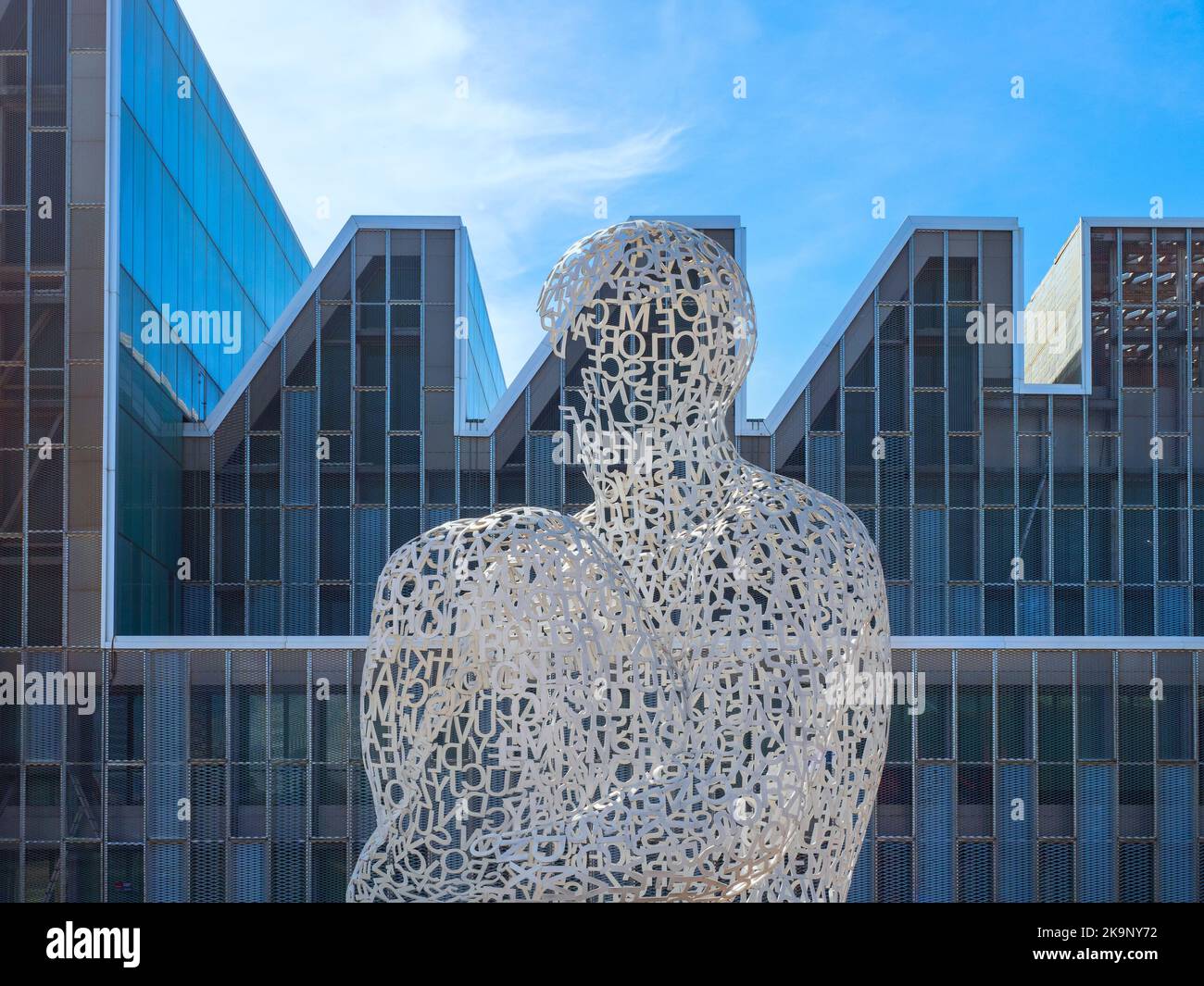 Sculpture of letters in the Façade of the Congress Palace of the ...