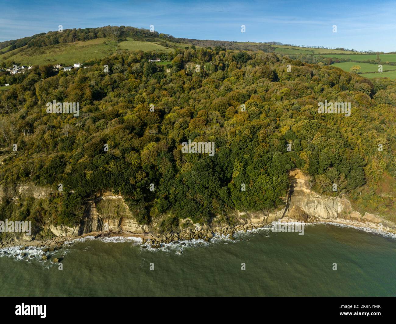 land erosion near Bonchurch Landslips between Bonchurch and Luccombe, Isle of Wight Stock Photo