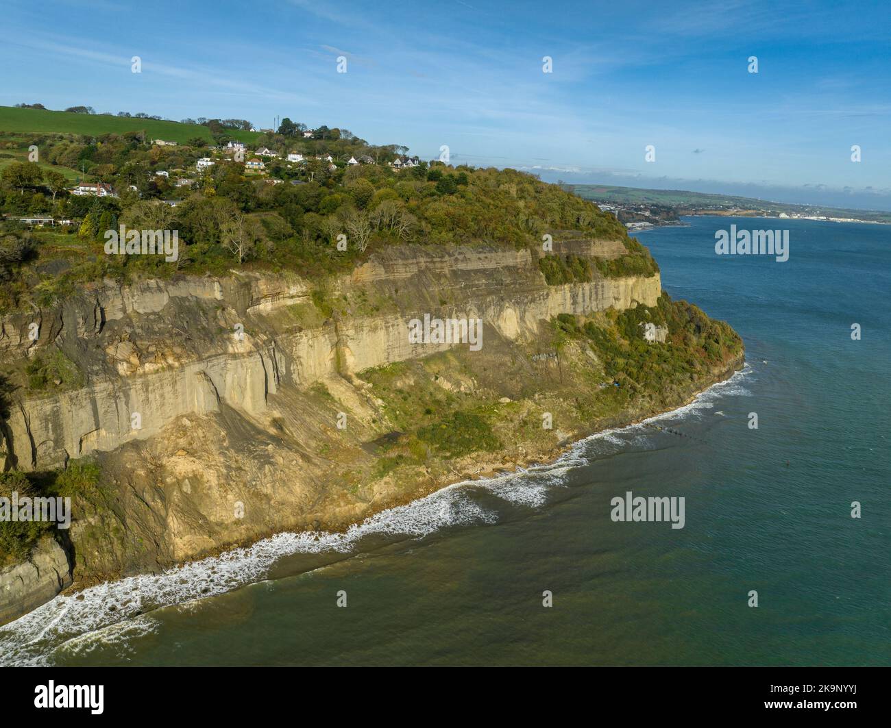 land erosion near Bonchurch Landslips between Bonchurch and Luccombe, Isle of Wight Stock Photo
