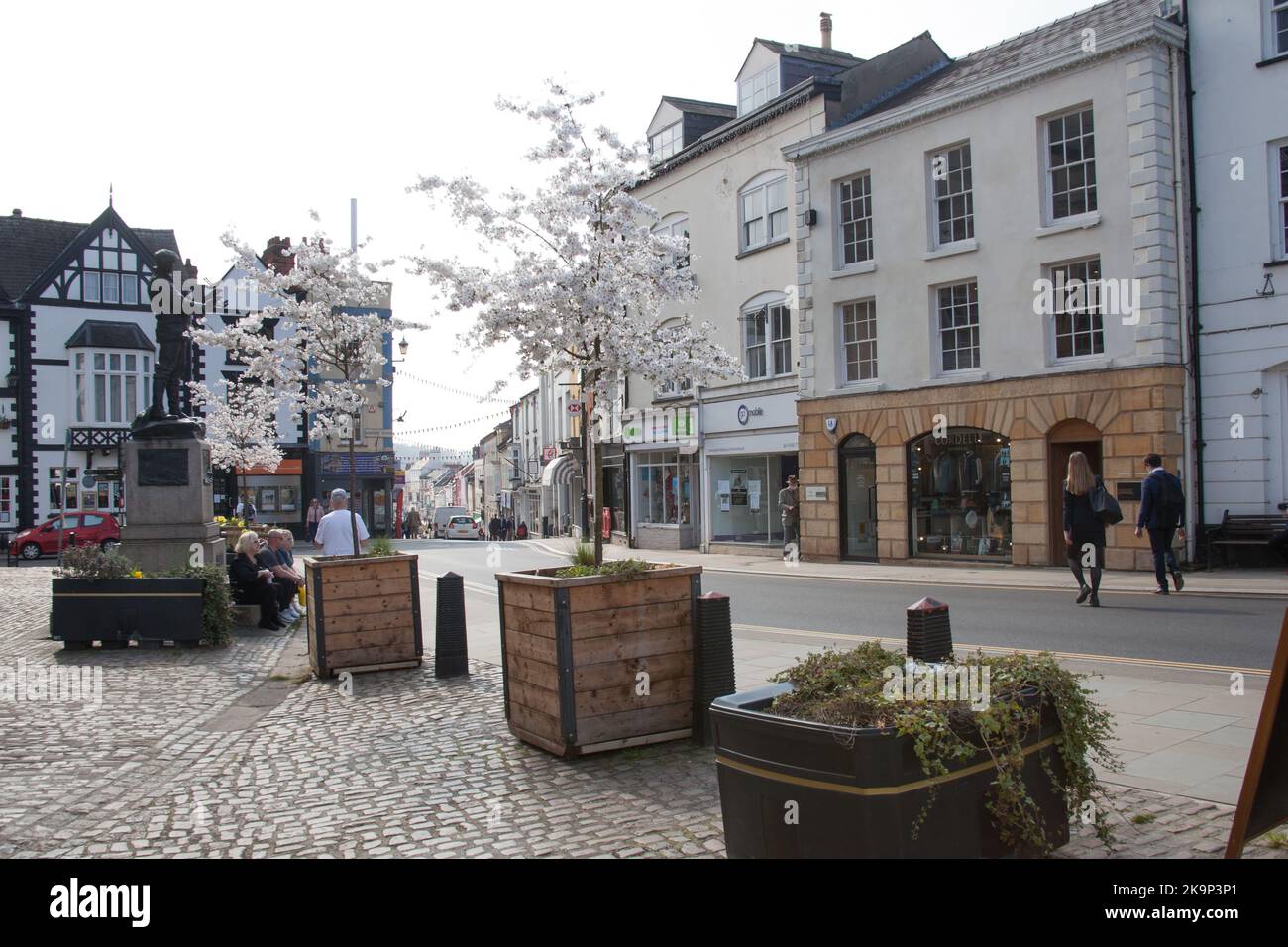 Views of Agincourt Square in Monmouth, Monmouthshire in Wales, UK Stock