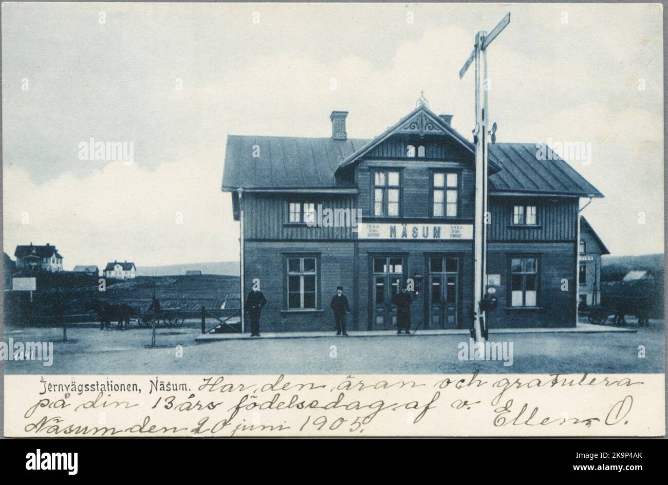 The station house in Näsum. Stock Photo