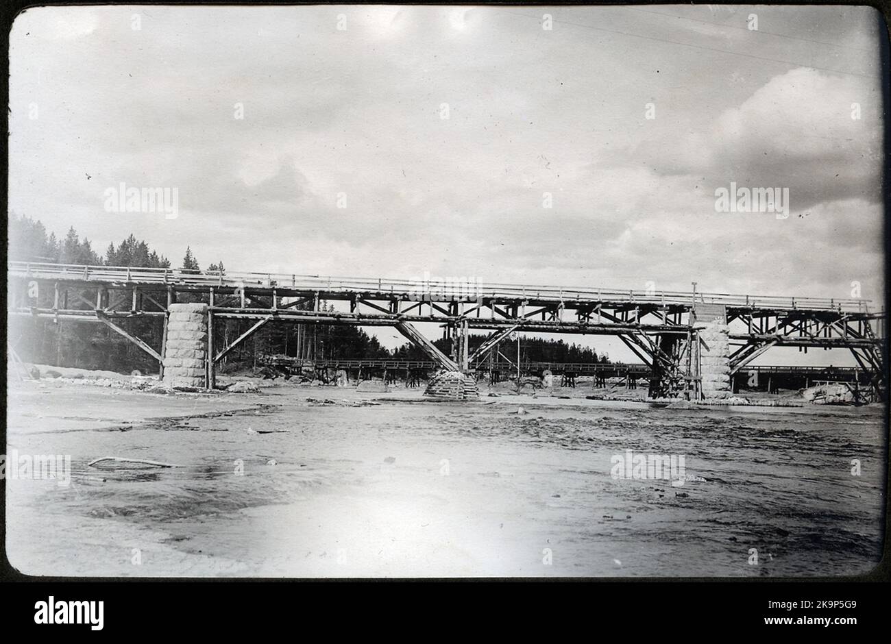 The western river, riveting and transport bridge at the bridge