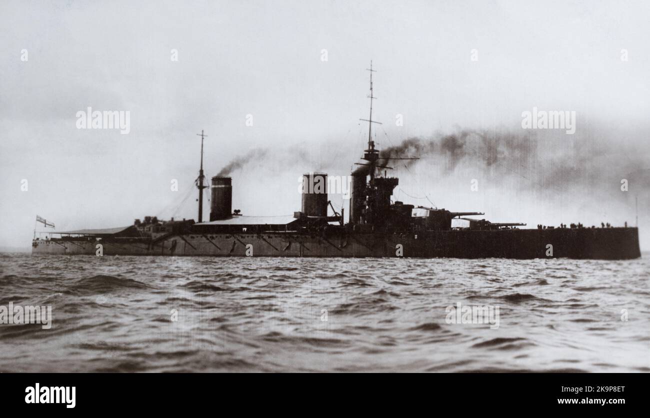 The First World War era battlecruiser HMS Princess Royal. Lunched in 1911 and commissioned in 1912, it served in the Royal Navy until it was scrapped in 1922. Stock Photo