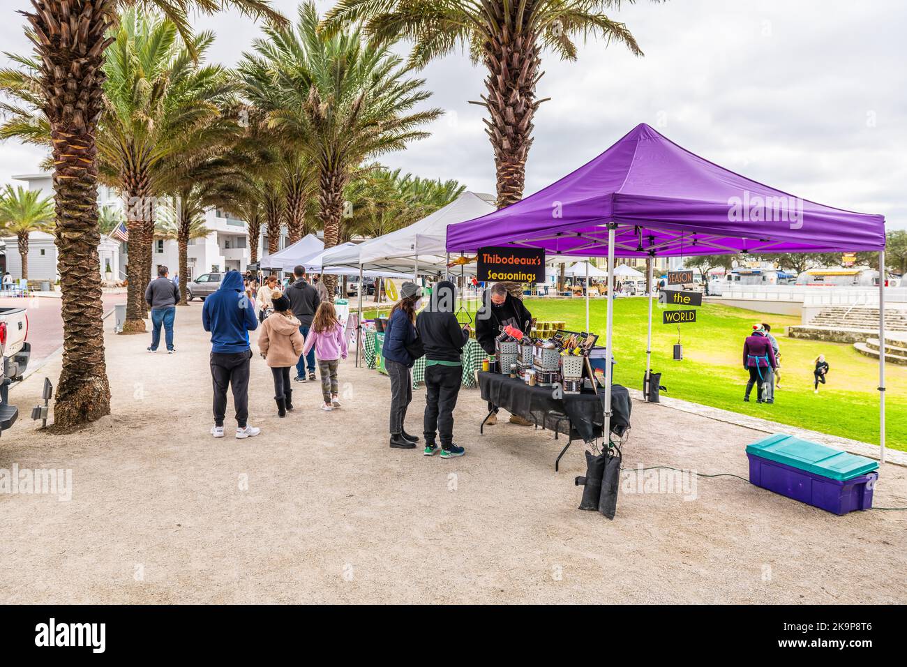 Seaside, USA January 9, 2021 Seaside Florida farmers market in
