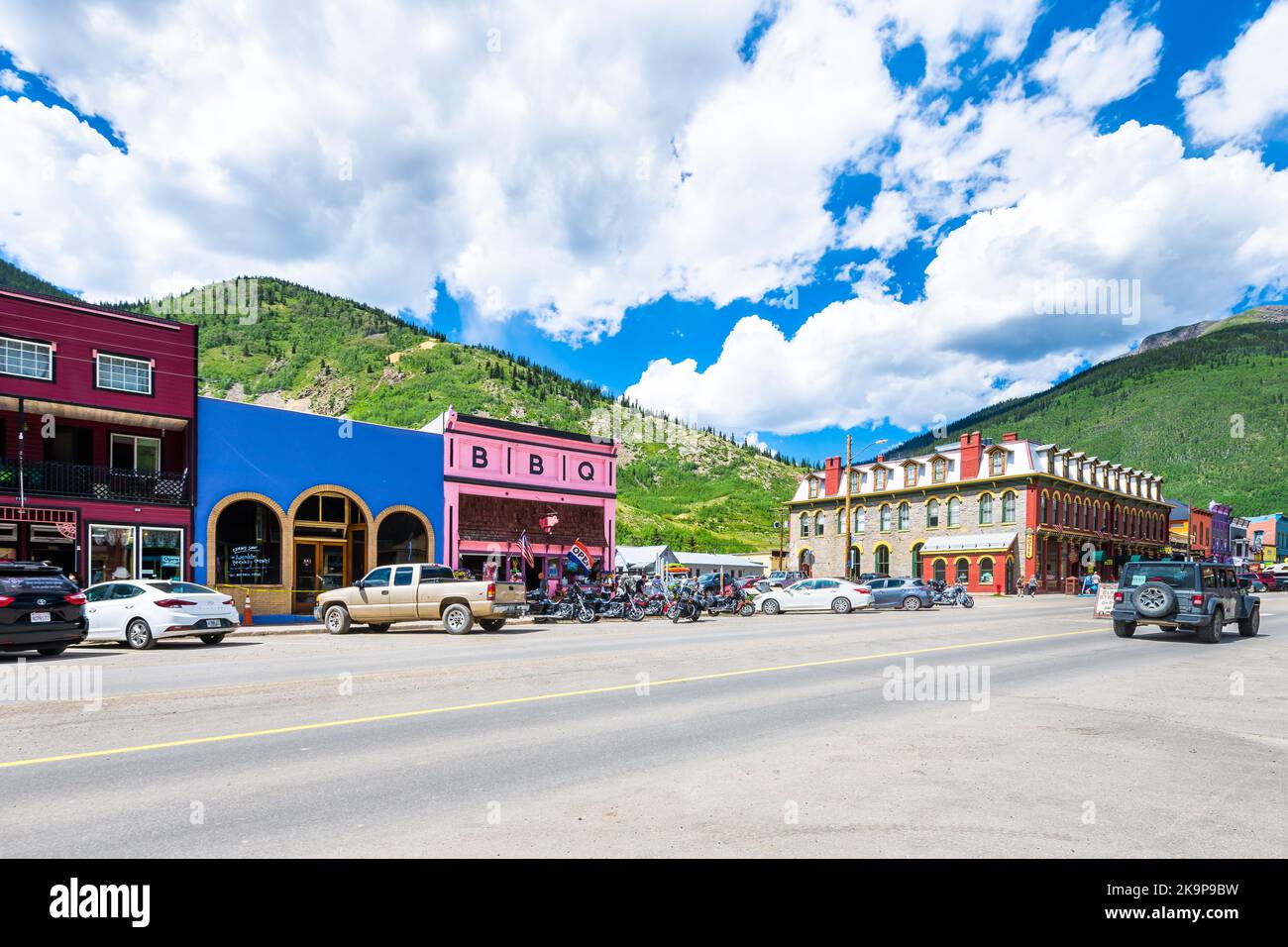 Silverton, USA August 14, 2019 Colorado small mountain town village