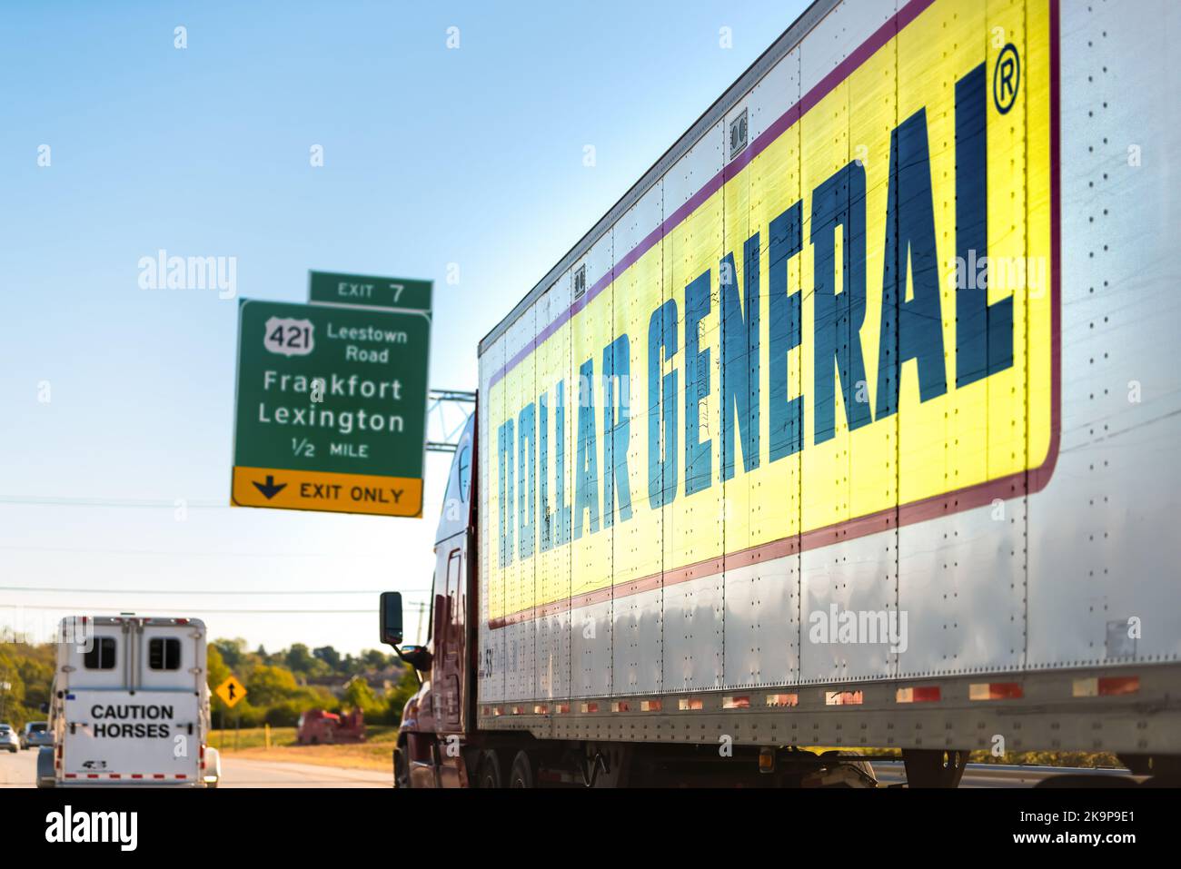 Lexington, USA October 17, 2019 Highway road with side view of