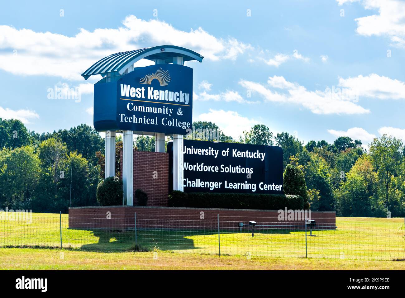 Paducah, USA - October 16, 2019: West Kentucky community technical college from University of Kentucky education system sign Stock Photo