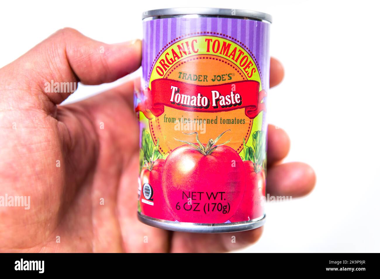 Naples, USA October 21, 2021 Closeup macro hand holding grocery