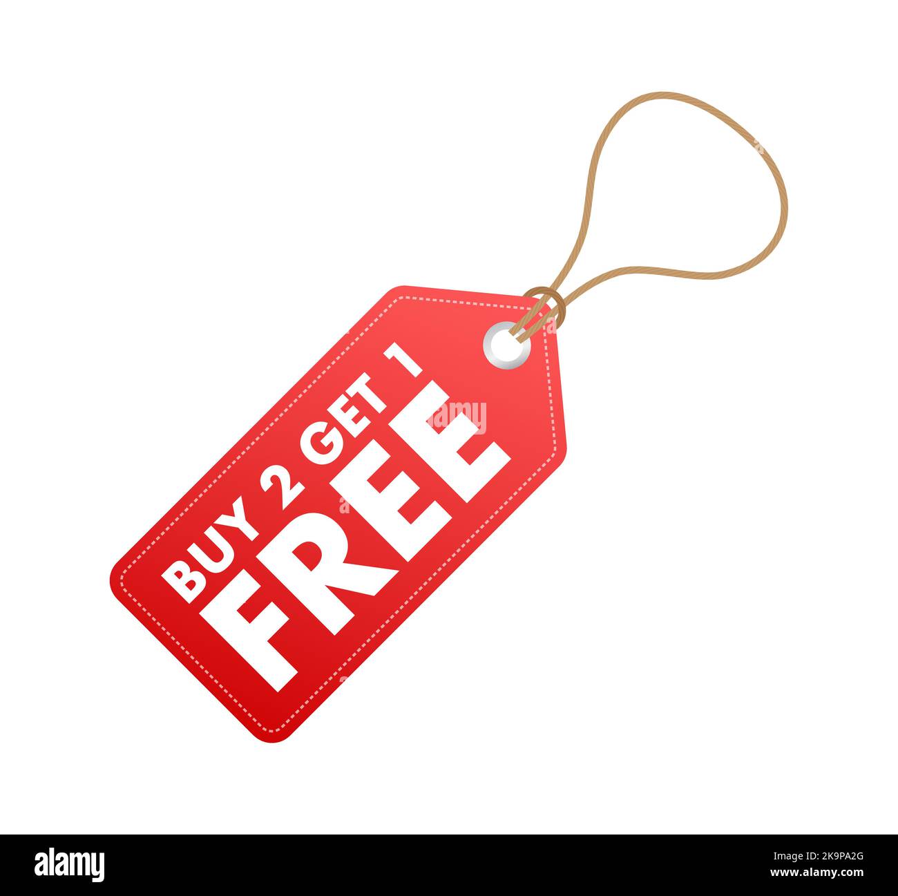 Buy 2 Get 1 Free, sale tag, banner design template. Vector stock