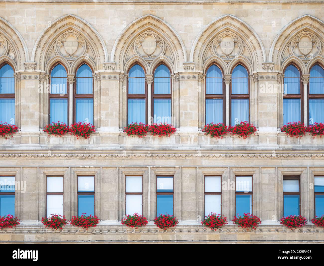 Fresh Look at Architecture Detail With The Front View Windows Facade Of A