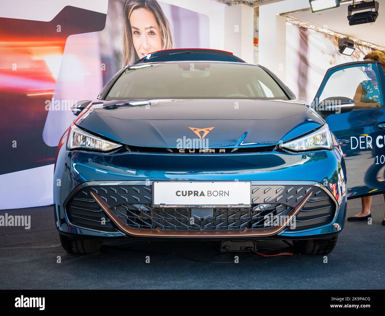 Vienna, Austria June 2022 Close up detail with the new Cupra Born