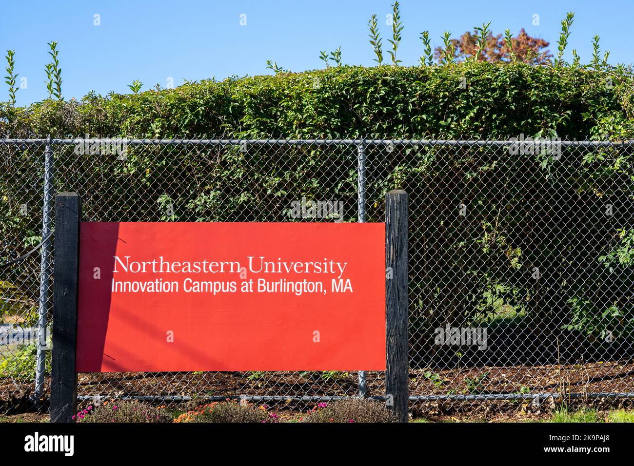 Burlington, MA - Oct. 19, 2022: Northeastern University Innovation Campus at Burlington, MA sign. Stock Photo