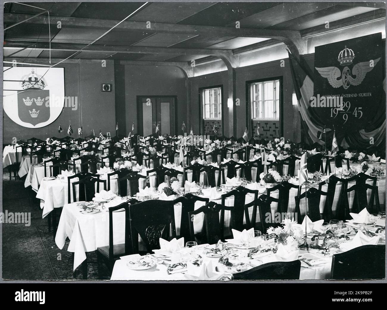The dining room Hedman's hotel for the opening dinner. Stock Photo