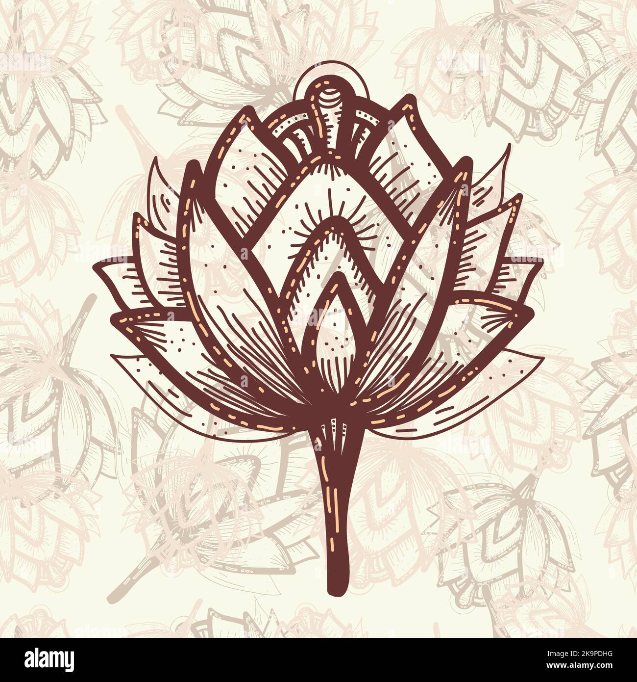 Stylized lotus flower. Vector illustration. Element for design Stock