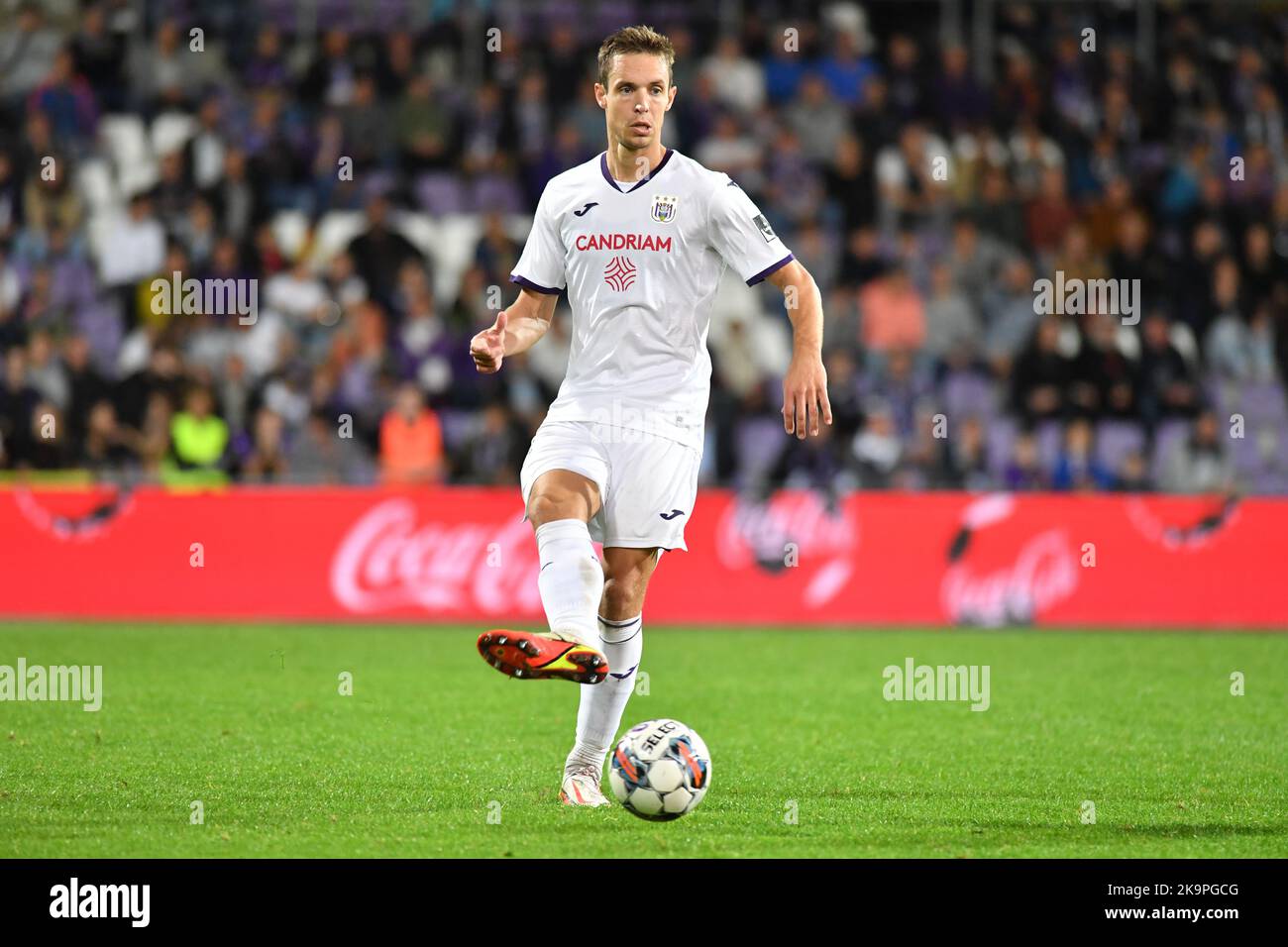 RSCA Futures' David Hubert pictured in action during a soccer match between K. Beerschot V.A. and RSCA Futures, Saturday 29 October 2022 in Antwerp, on day 11 of the 2022-2023 'Challenger Pro League' first division of the Belgian championship. BELGA PHOTO JILL DELSAUX Credit: Belga News Agency/Alamy Live News Stock Photo