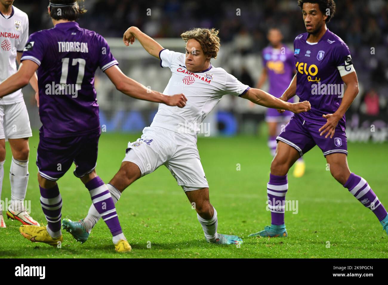 RSCA Futures' Loic Masscho pictured in action during a soccer match between K. Beerschot V.A. and RSCA Futures, Saturday 29 October 2022 in Antwerp, on day 11 of the 2022-2023 'Challenger Pro League' first division of the Belgian championship. BELGA PHOTO JILL DELSAUX Credit: Belga News Agency/Alamy Live News Stock Photo