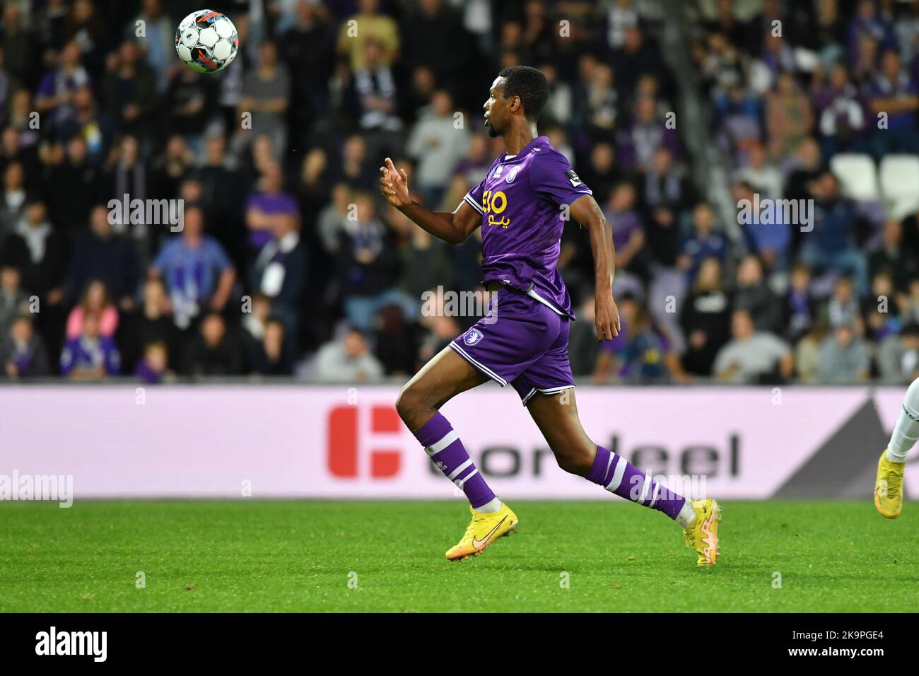 Beerschot's Abdullahi Alhassan pictured in action during a soccer match between K. Beerschot V.A. and RSCA Futures, Saturday 29 October 2022 in Antwerp, on day 11 of the 2022-2023 'Challenger Pro League' first division of the Belgian championship. BELGA PHOTO JILL DELSAUX Credit: Belga News Agency/Alamy Live News Stock Photo