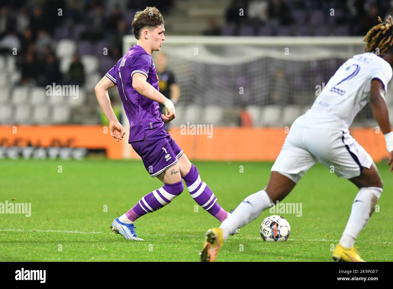 Beerschot's Thibo Baeten pictured in action during a soccer match between K. Beerschot V.A. and RSCA Futures, Saturday 29 October 2022 in Antwerp, on day 11 of the 2022-2023 'Challenger Pro League' first division of the Belgian championship. BELGA PHOTO JILL DELSAUX Credit: Belga News Agency/Alamy Live News Stock Photo