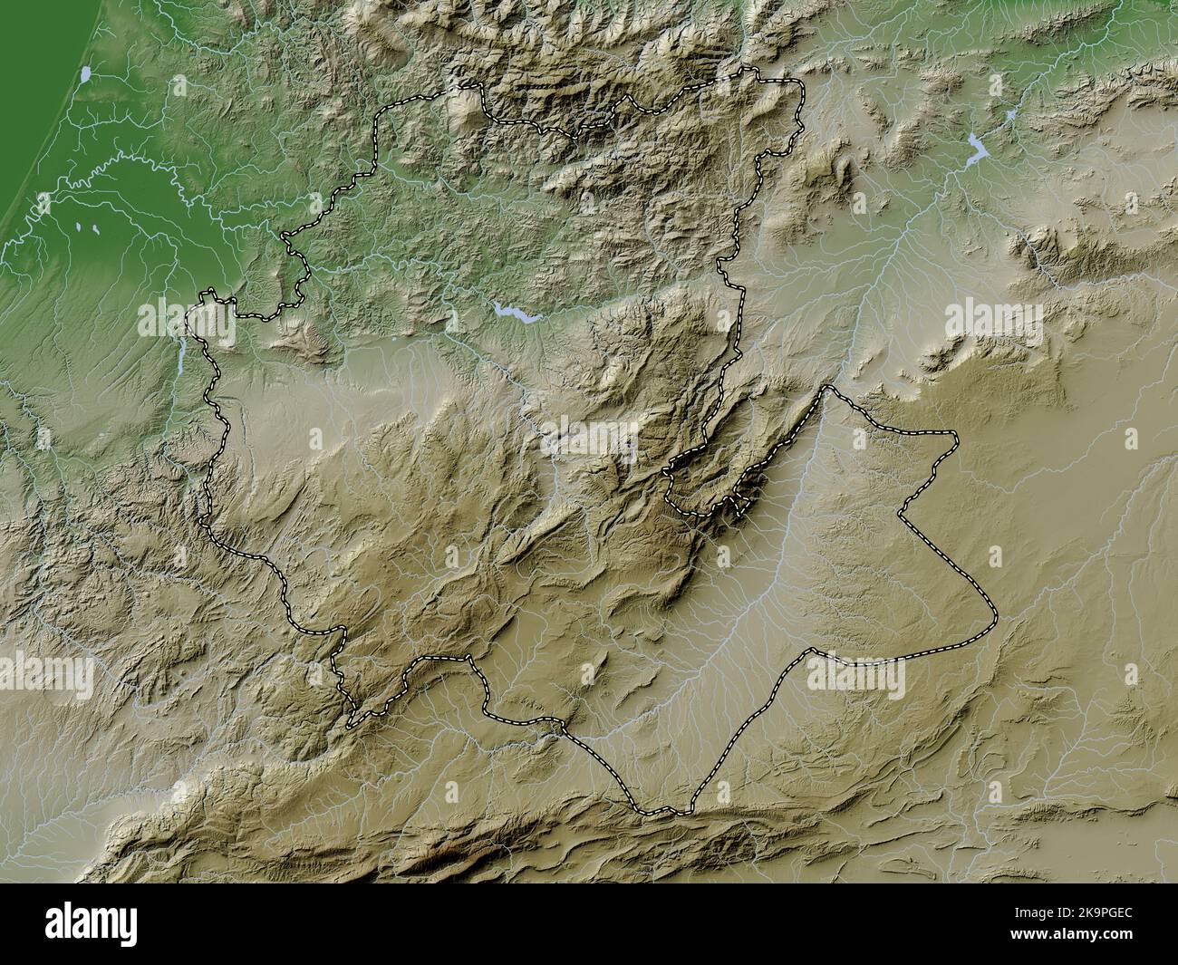 Fes-Meknes, region of Morocco. Elevation map colored in wiki style with ...