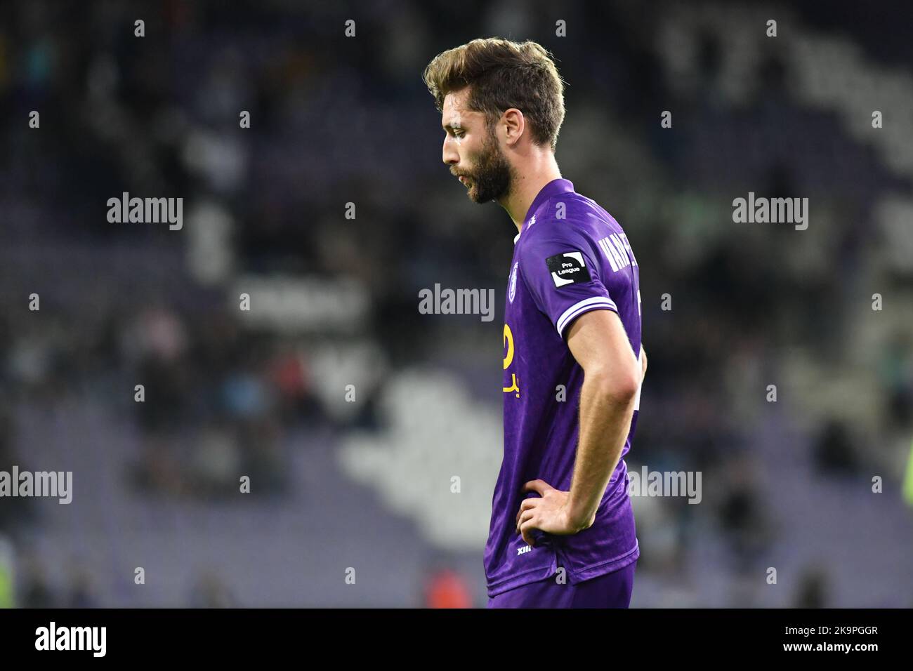 Beerschot's Jan Van den Bergh looks dejected after losing a soccer match between K. Beerschot V.A. and RSCA Futures, Saturday 29 October 2022 in Antwerp, on day 11 of the 2022-2023 'Challenger Pro League' first division of the Belgian championship. BELGA PHOTO JILL DELSAUX Credit: Belga News Agency/Alamy Live News Stock Photo