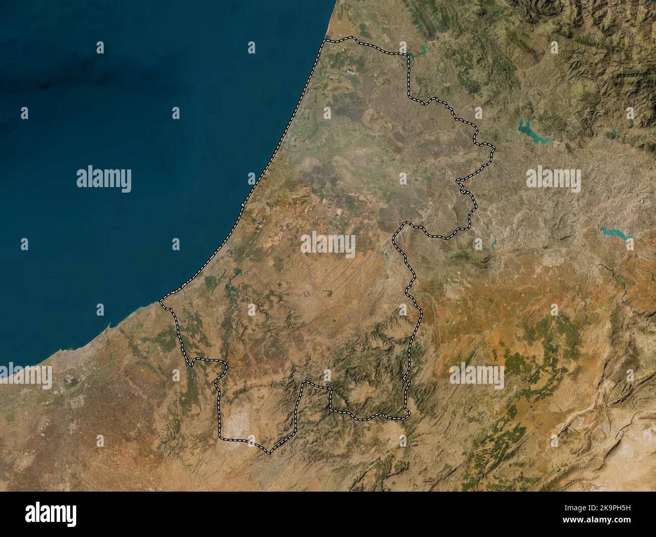 RabatSaleKenitra, region of Morocco. Low resolution satellite map
