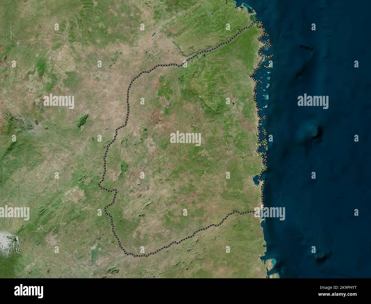 Cabo Delgado, province of Mozambique. High resolution satellite map