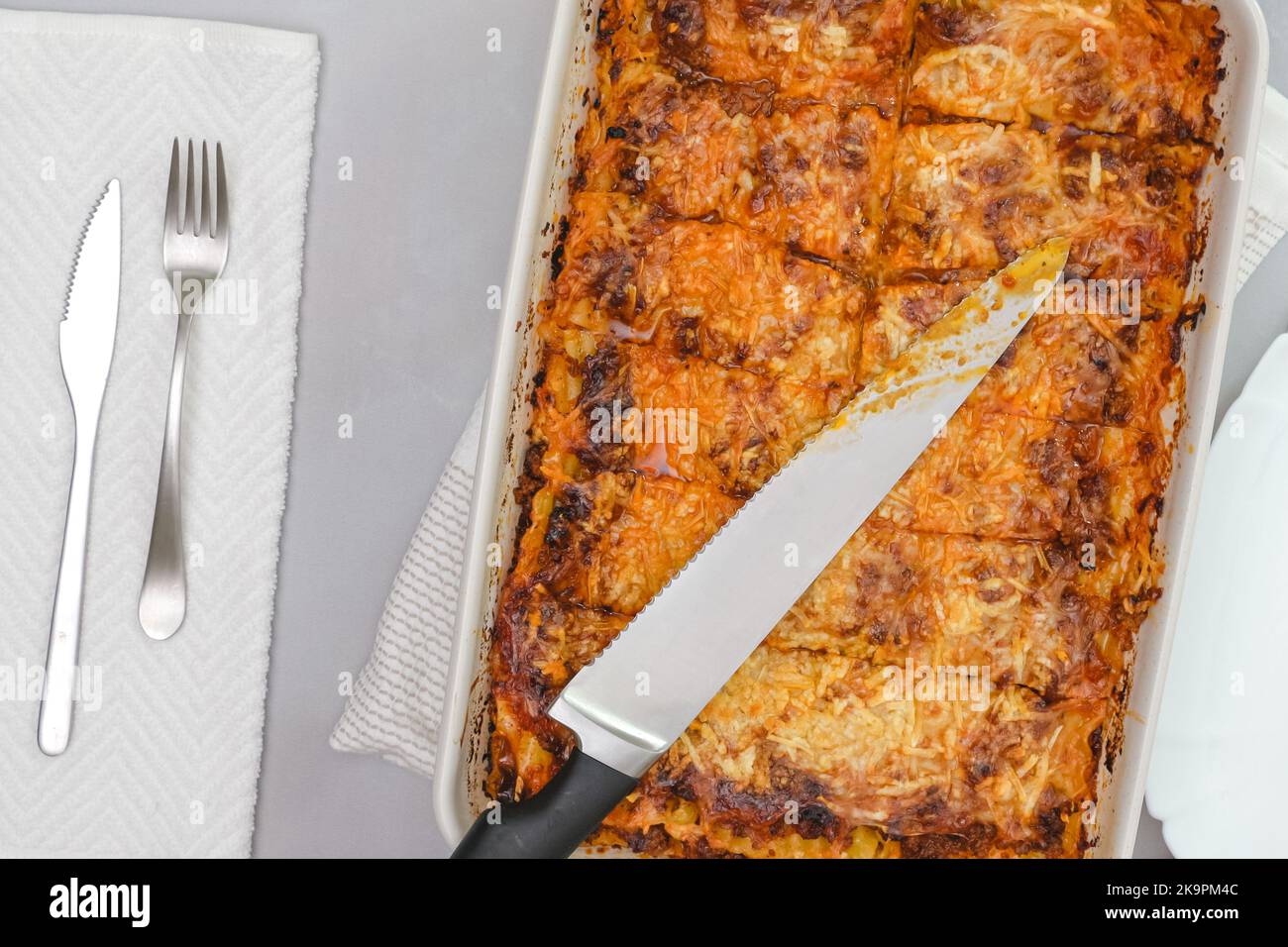 Lasagne Bolognese In Disposable Foil Dish Stock Photo - Download