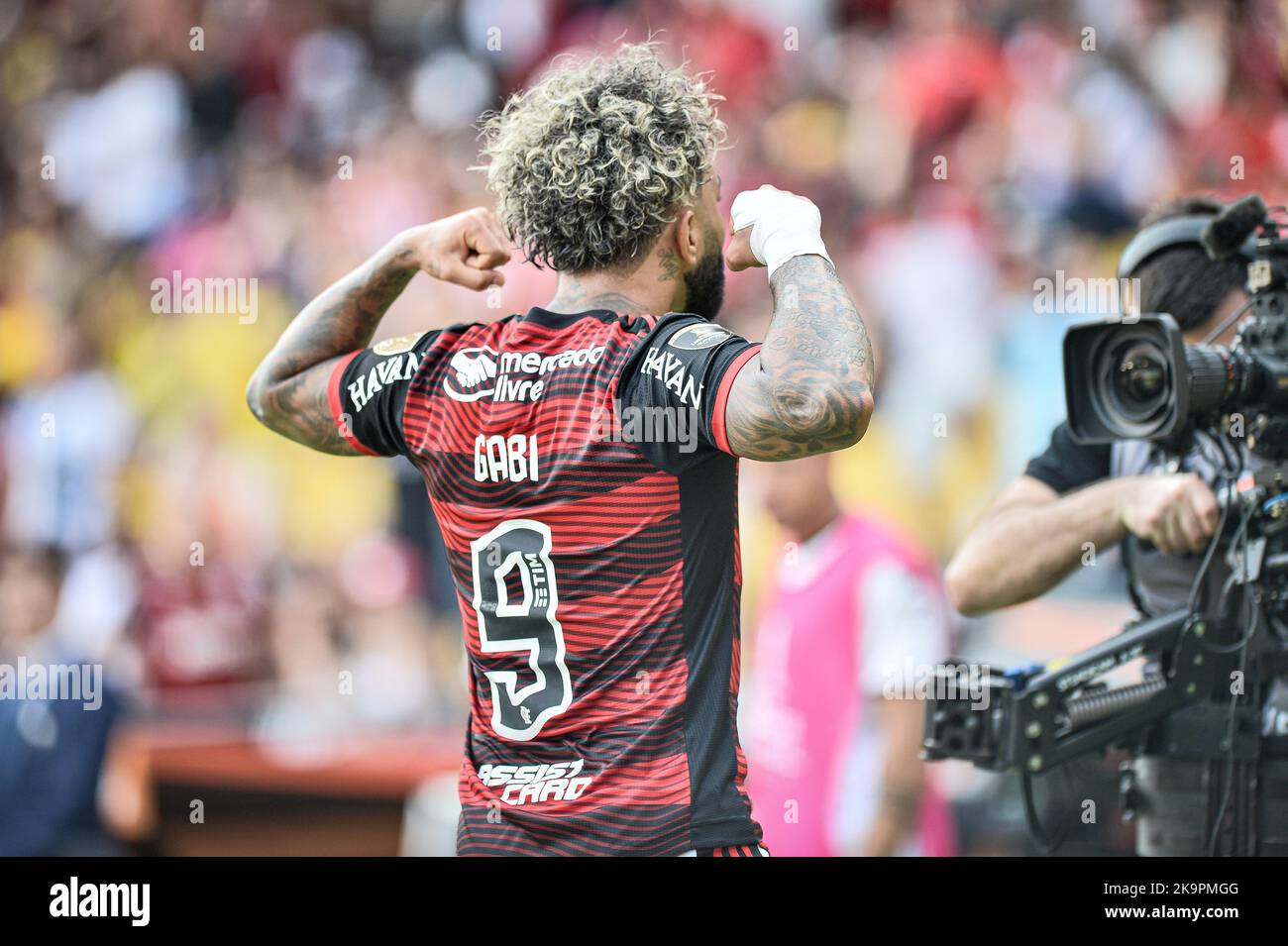 Guayaquil, Equador. 29th Oct, 2022. Gabriel Barbosa, Gabigol, scores a goal during Flamengo x Athletico PR, a match valid for the 2022 Copa Libertadores Final, held at the George Capwell Stadium, located in the city of Guayaquil (Ecuador), this Saturday afternoon (29). Credit: Nayra Halm/FotoArena/Alamy Live News Stock Photo