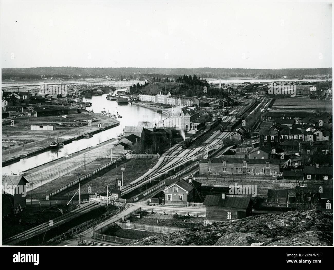 View of Söderhamn and the State Line Station and Bangård area. The ...