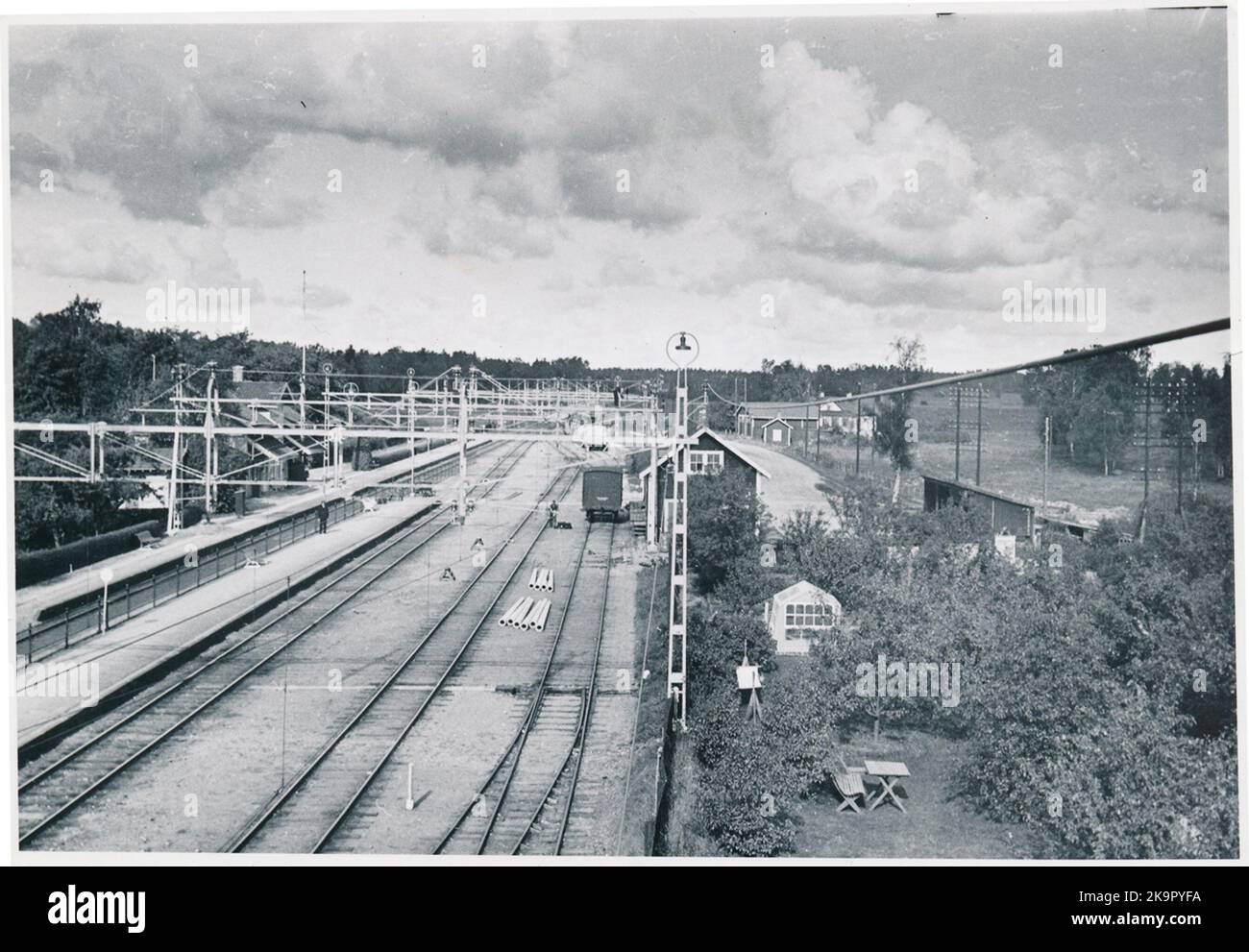 State Railways, SJ. Rosersberg station. Stock Photo