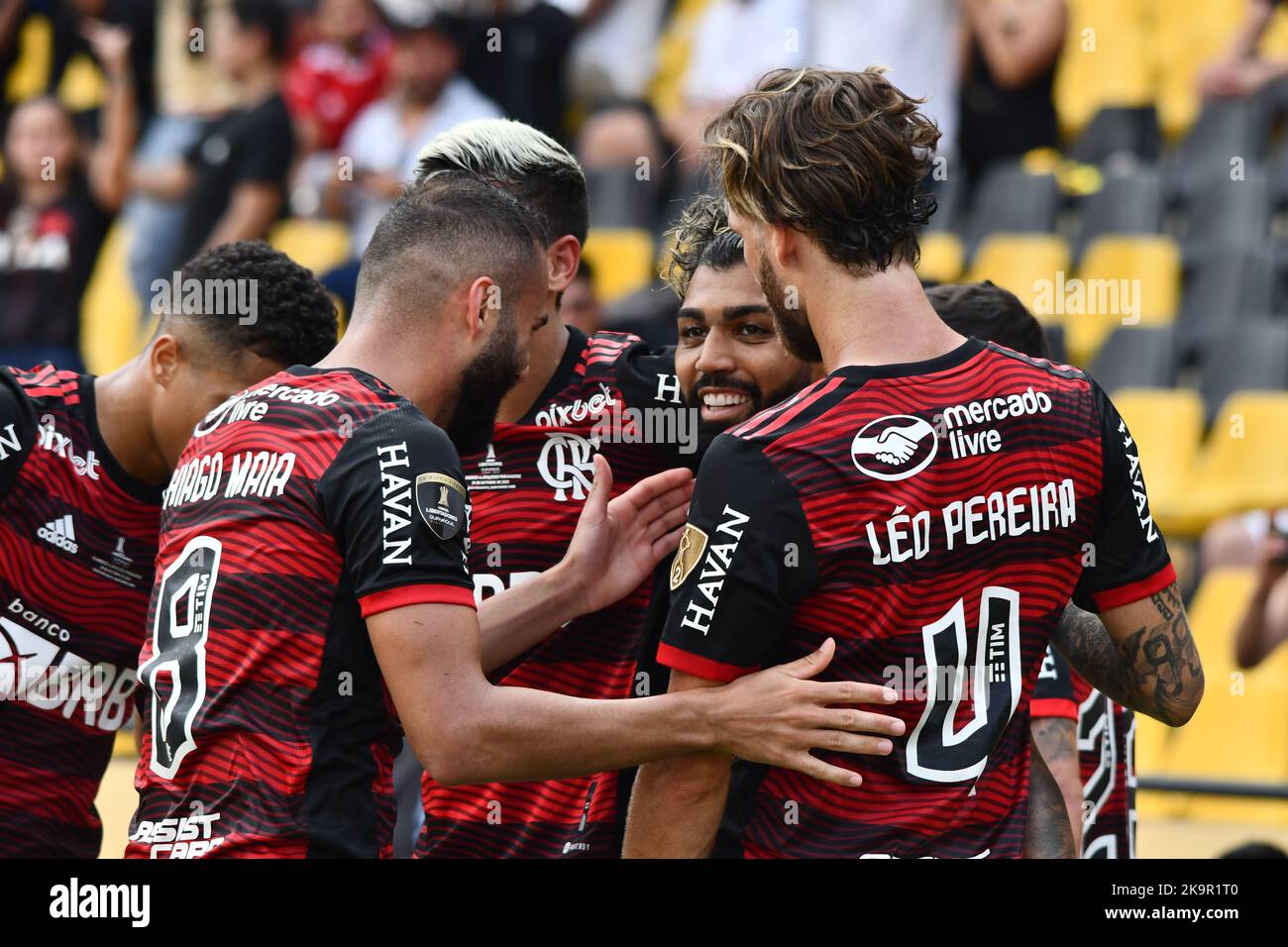 Guayaquil, Ecuador. 29th Oct, 2022. 29th October 2022: Tarqui, northern Guayaquil, Ecuador; Gabriel Barbosa of Flamengo, celebrates his goal during the Final of the Copa Libertadores between Flamengo and Atletico Credit: Action Plus Sports Images/Alamy Live News Stock Photo