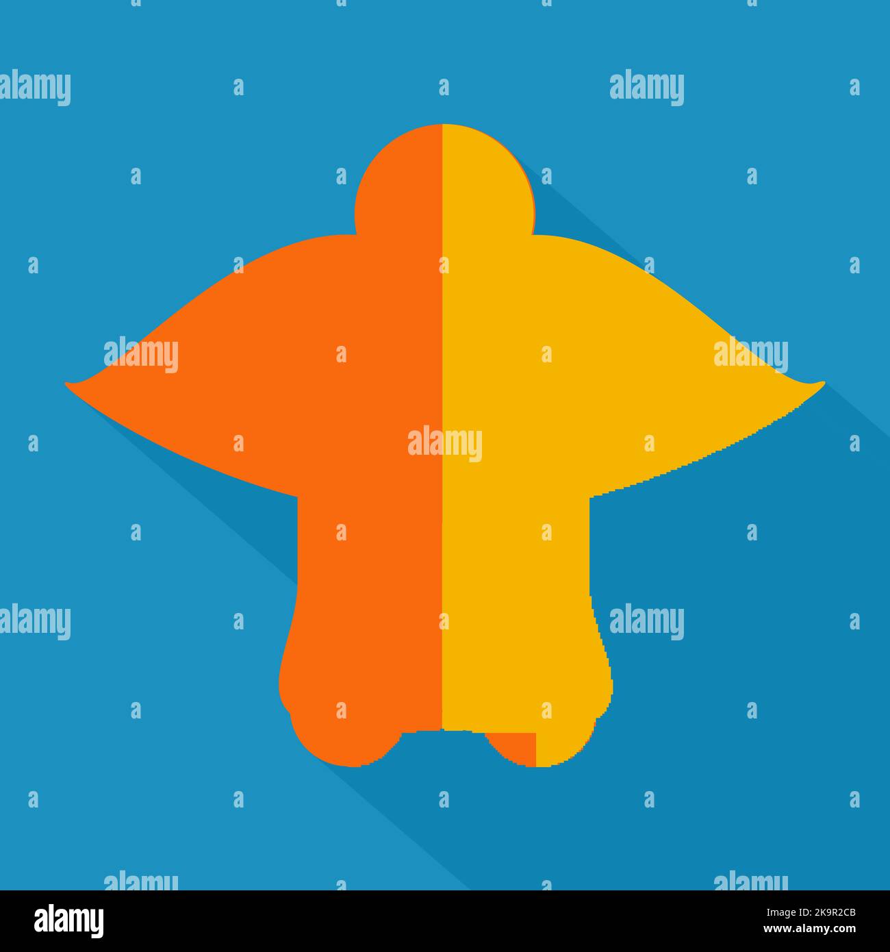 Vector design element in flat style. Angel silhouette. Stock Vector