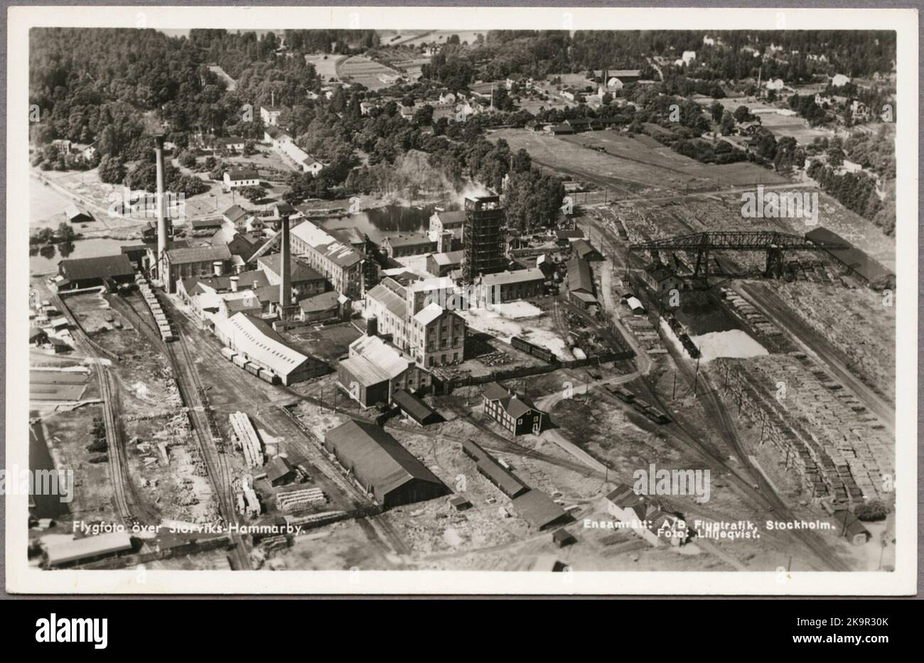 Aerial photo of the Sulfit factory in Hammarby, Gästrikland. Stock Photo