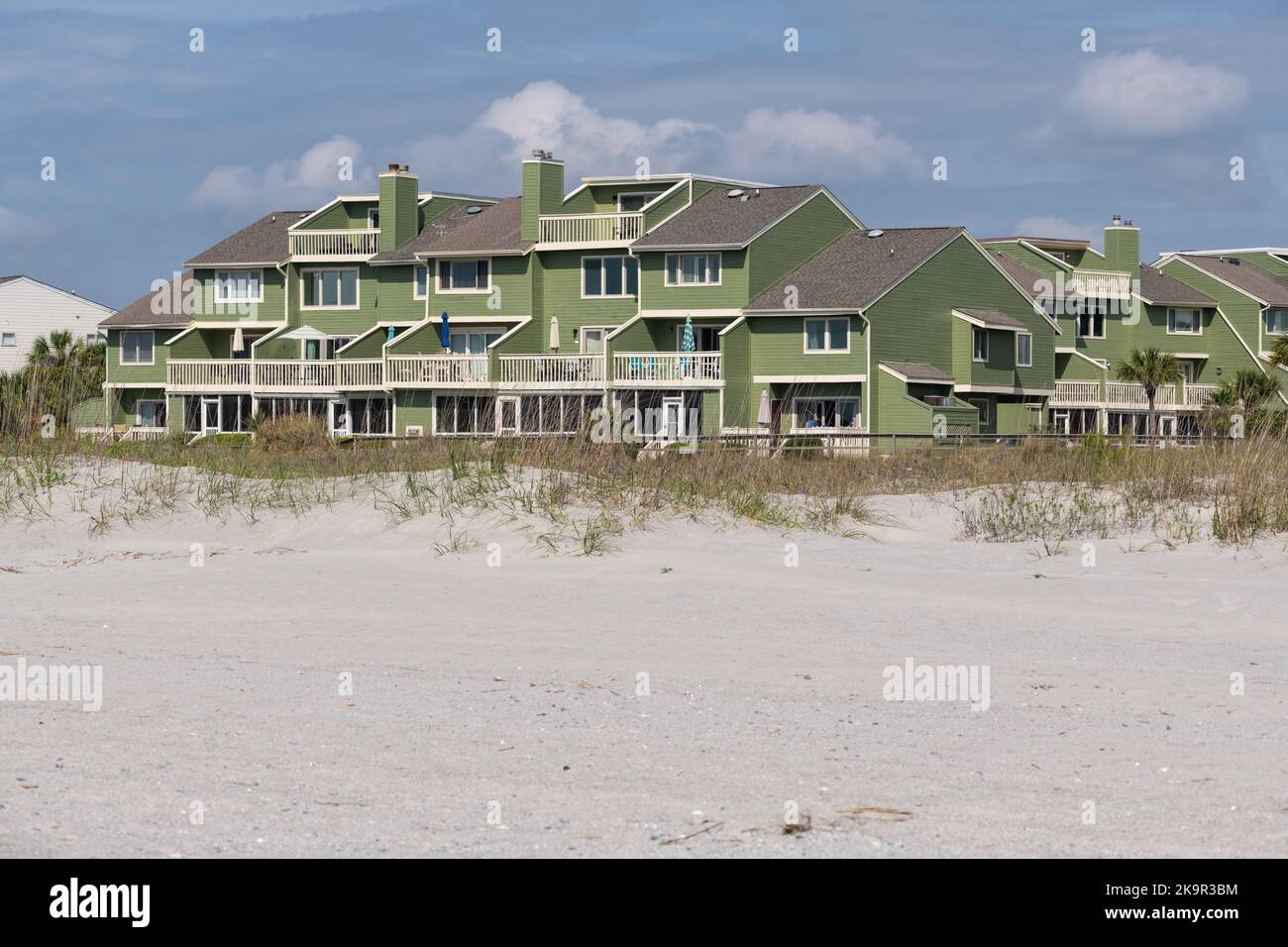 Luxury ocean view of luxury condos at sunrise, Wild Dunes Resort, Isle