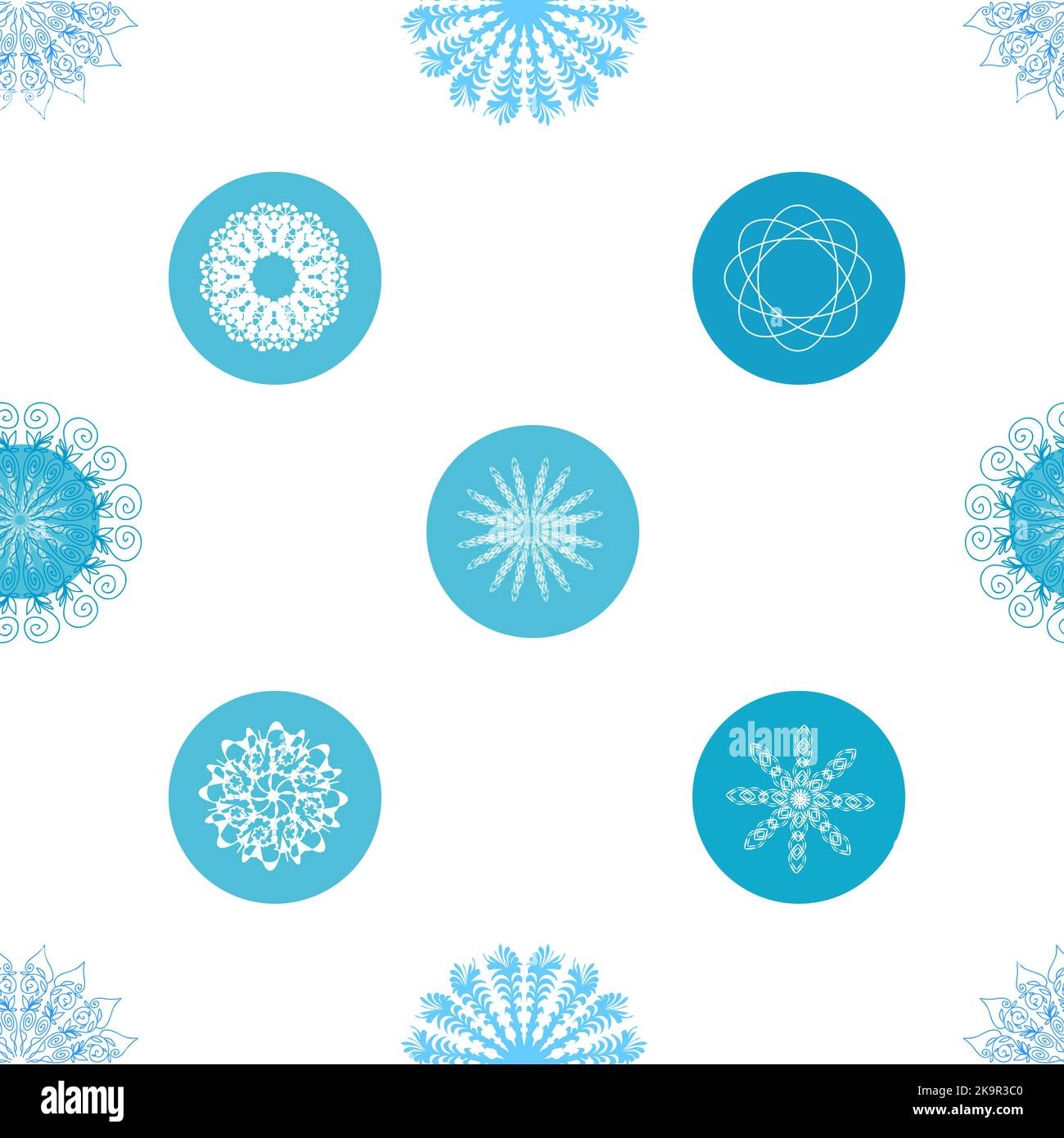 Abstract decorative background with stylized snowflakes Stock Vector