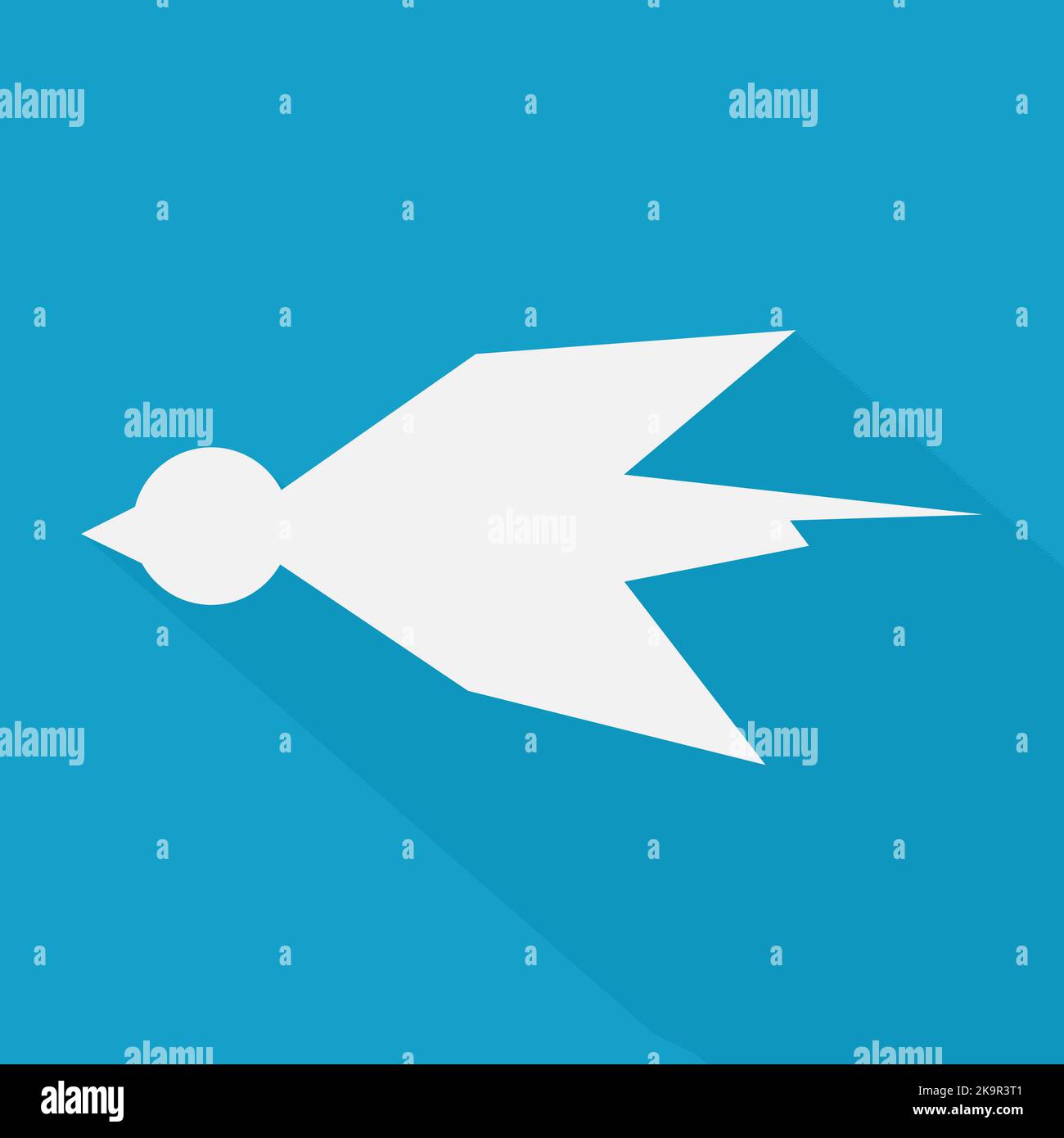 Vector design element in flat style. White bird. Stock Vector