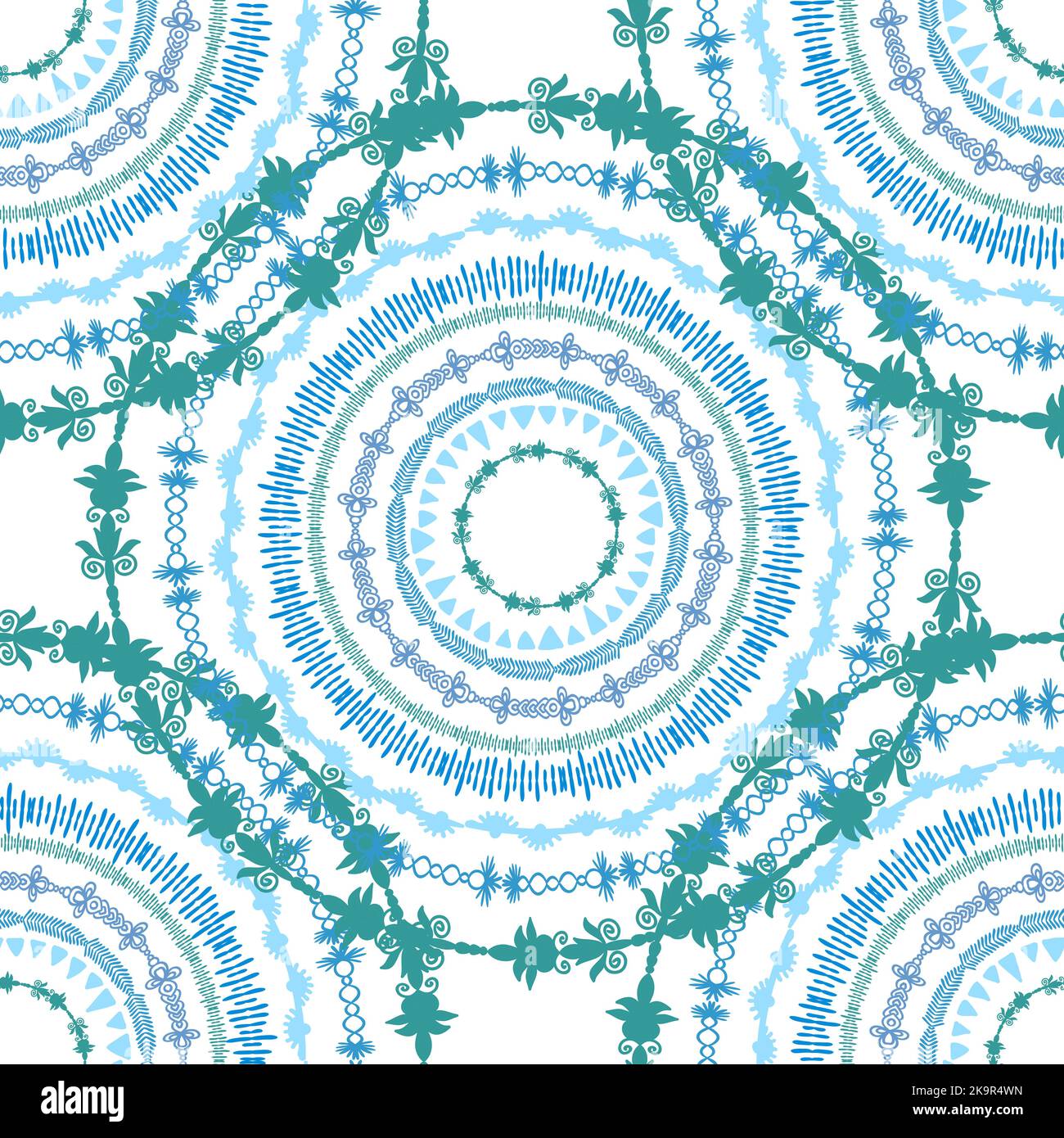 Abstract seamless decortaive pattern with colorful ornaments. Stock Vector