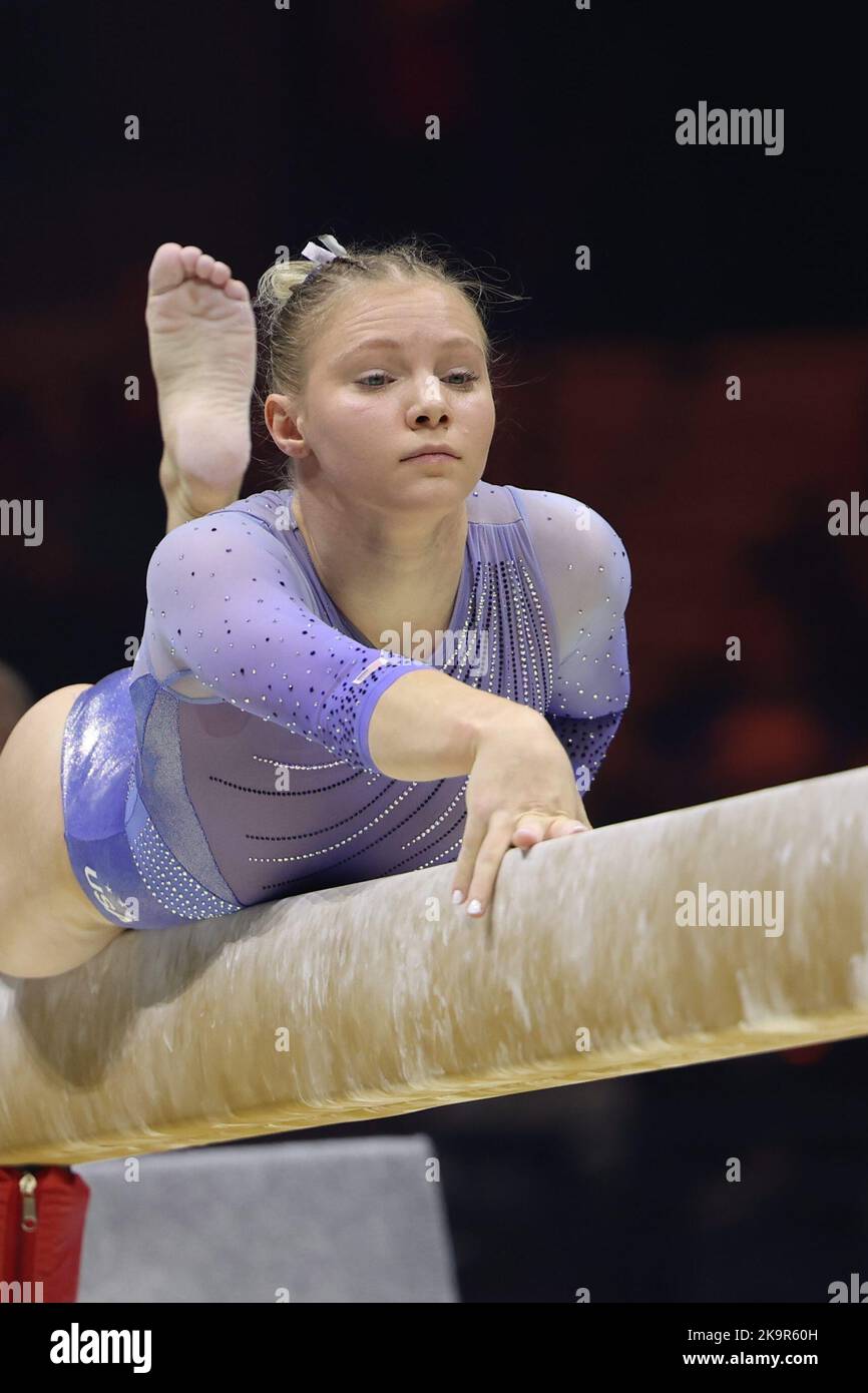 October 29, 2022 Jade Carey (USA) competes during the women's